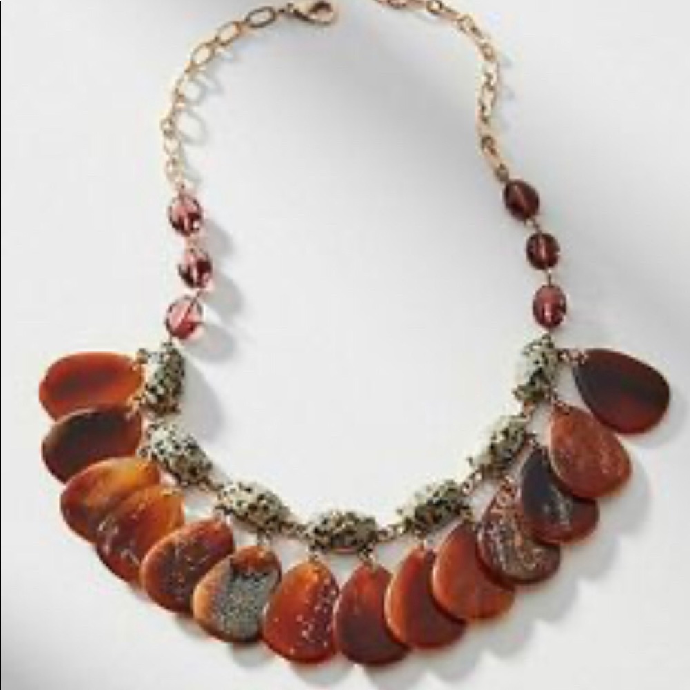 Anthropologie Fluttering Leaves Necklace NWT